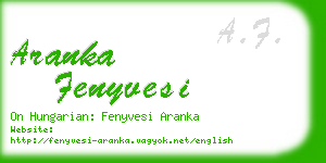 aranka fenyvesi business card